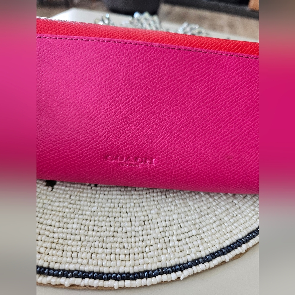 Coach Red And Pink Crossbody Wallet with Gold Hardware - Picture 5 of 16